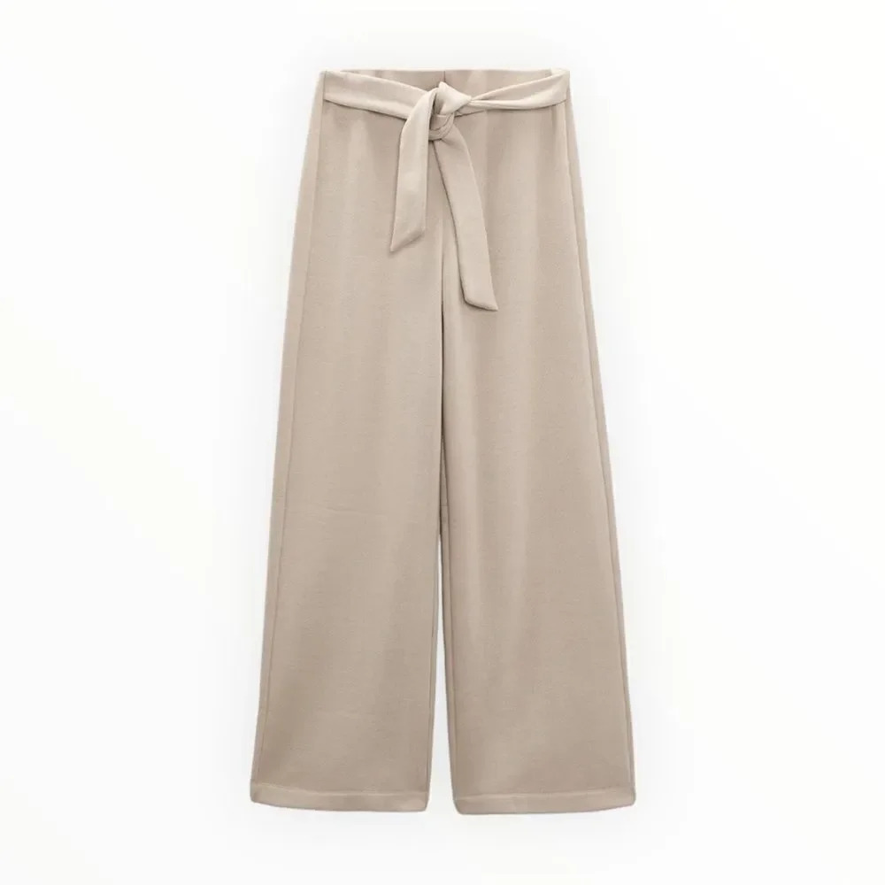 ZARA | Mink | SOFT WIDE LEG PANTS - Picture 2 of 10